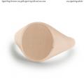 Womens rose gold signet ring with seal 12x10 mm