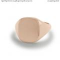 Womens rose gold signet ring with seal 13x11 mm