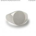 Womens white gold signet ring with seal 12x10 mm