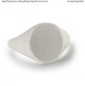 Womens white gold signet ring with seal 12x10 mm