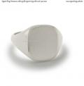 Womens white gold signet ring with seal 13x11 mm