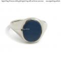 Womens white gold signet ring with seal stone 12x10 mm