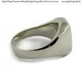 Womens white gold signet ring with seal (stone 12x10 mm ~ 0.47x0.39 inch) model