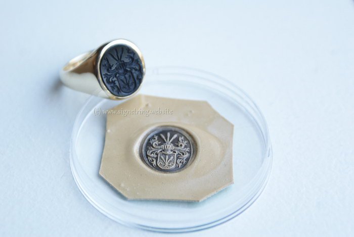 Mens signet ring with black onyx
