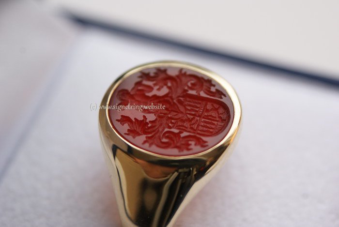 Signet ring with red carnelian