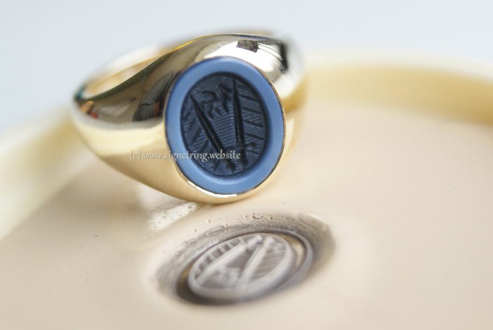 Womens pinky signet ring with womens engraving